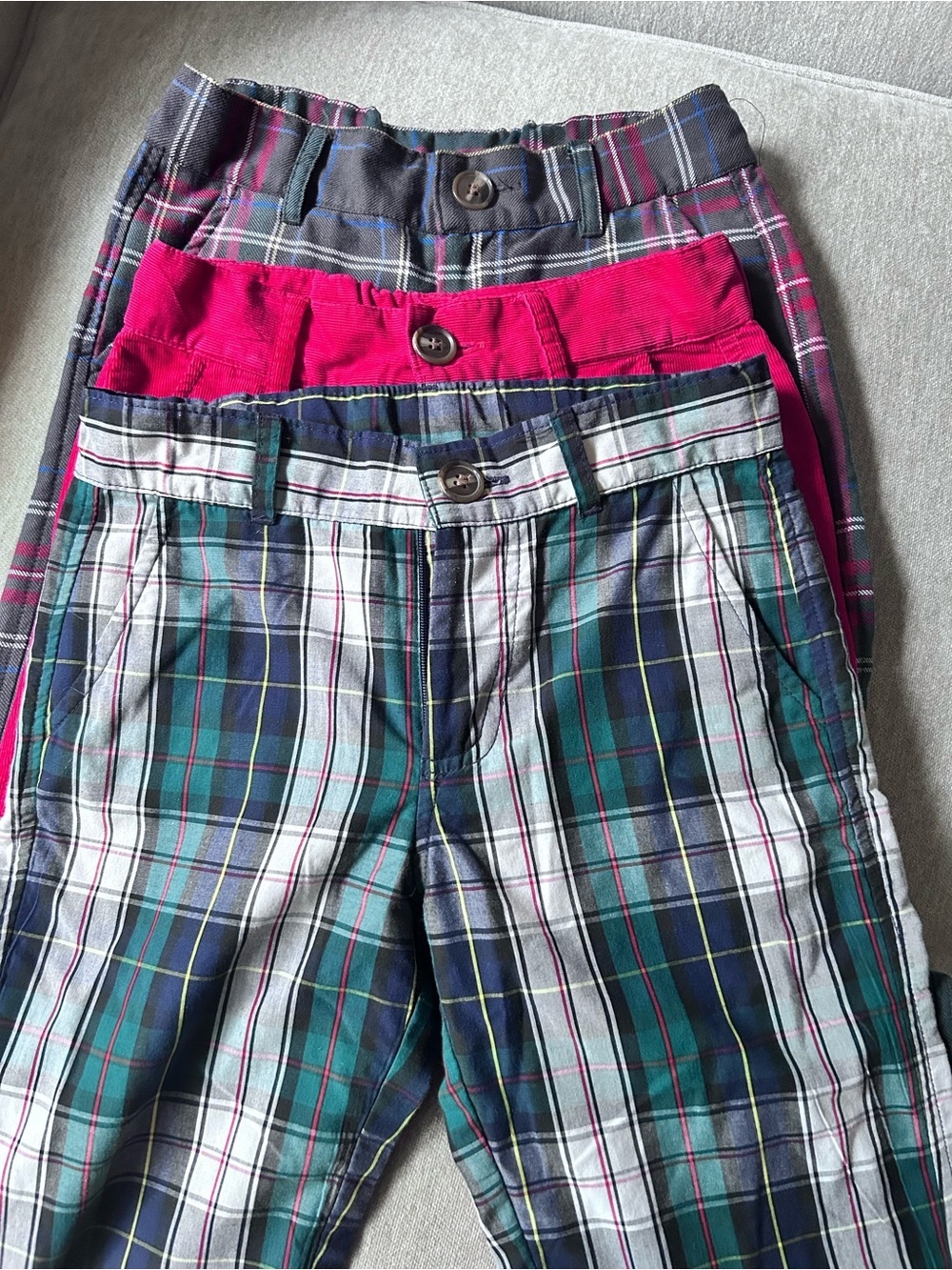 Beaufort Bonnet Boys Pant lot Plaid corduroy size 7/8